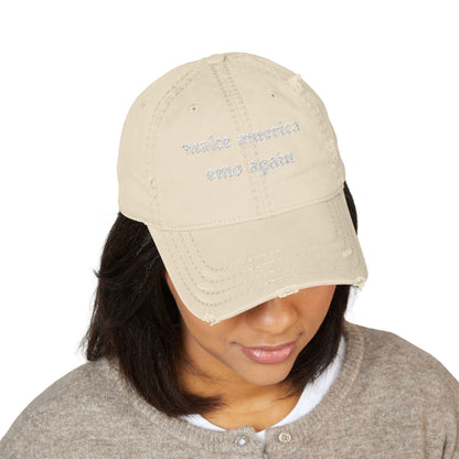 make america emo again Dad Hat | Distressed Embroidered Cap